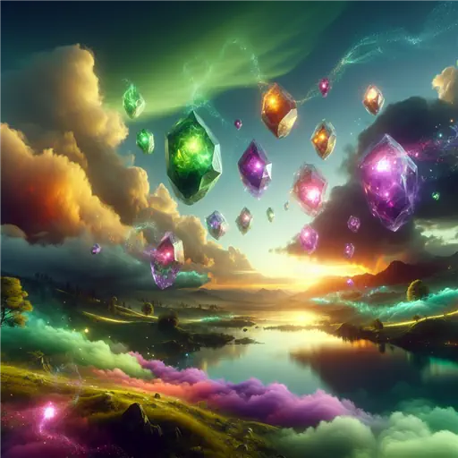 In a serene dream, shimmering alexandrite danced in vibrant hues of twilight.