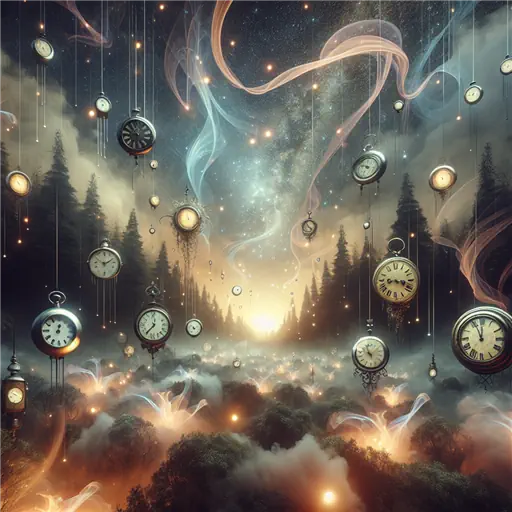 In the dream, antique clocks chimed, echoing secrets of forgotten time.