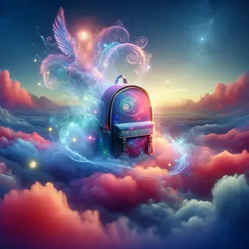 In the dream, a vibrant backpack floated above clouds, whispering secrets.