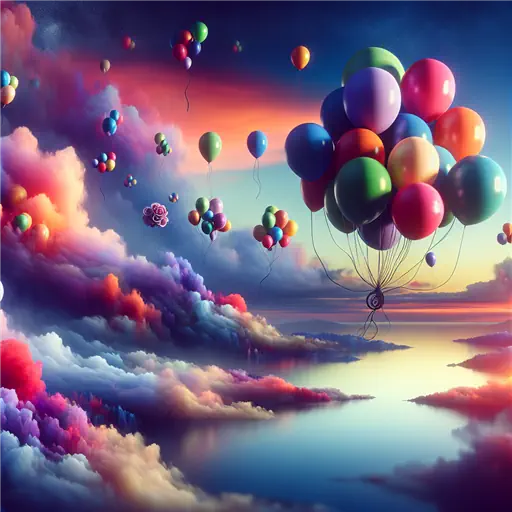 In my dream, vibrant balloons floated, whispering secrets of forgotten laughter.