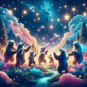 In my dream, bears danced under starlit skies, joyfully celebrating freedom.