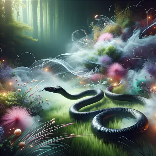 In the dream, a black snake slithered silently through the tangled grass.