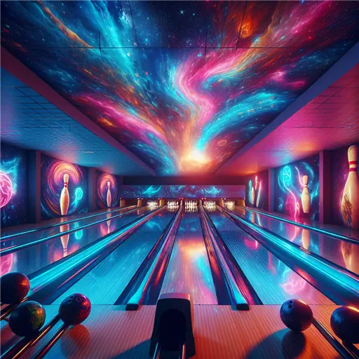 In my dream, vibrant lights flickered in the empty bowling alley.