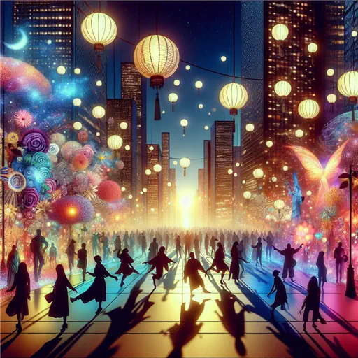 In my dream, a bustling city buzzed with vibrant lights and laughter.