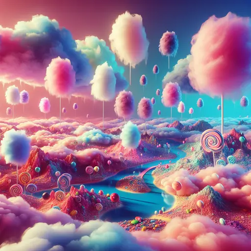 In my dream, cotton candy clouds shimmered, raining sweet, colorful confections everywhere.