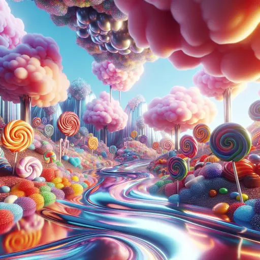 In my dream, candy rivers flowed sweetly beneath cotton candy clouds.