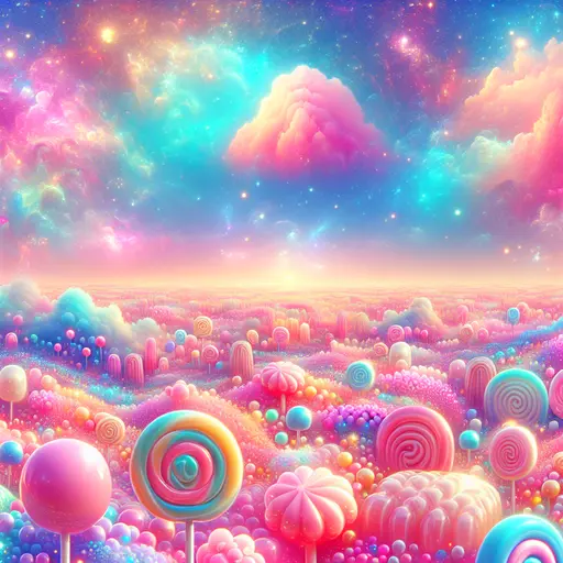 In my dream, candy skies swirled with pastel colors, sparkling like sugar.