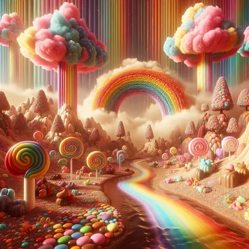 In my dream, candy clouds rained sugary rainbows on a chocolate river.