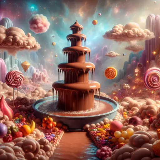 In my dream, a chocolate fountain cascaded, rivers of sweetness flowing endlessly.