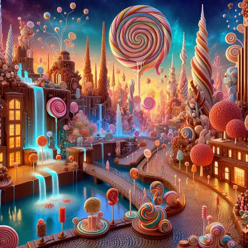 In my dream, the City made of chocolate shimmered under a candy sky.