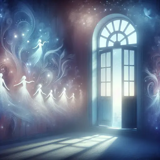 In the dream, shadows danced behind the closed window, whispering secrets lost.