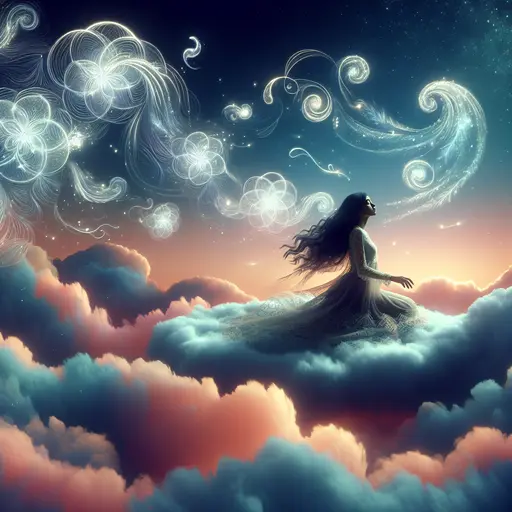 In a dream, I floated on a soft, shimmering cloud of whispers.