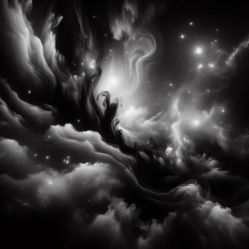 In the dream, shadows danced, embracing the haunting beauty of color black.