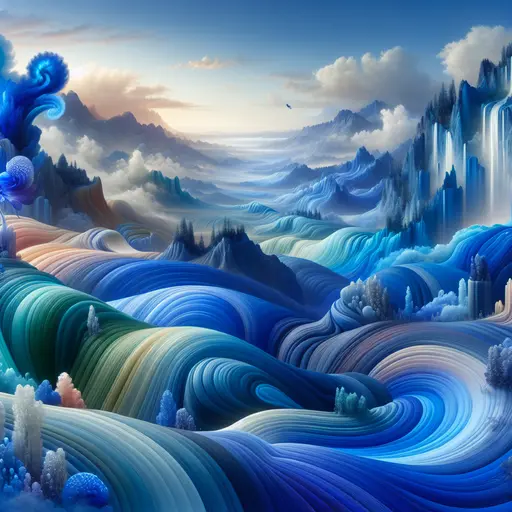 In my dream, waves of color blue washed over a serene landscape.