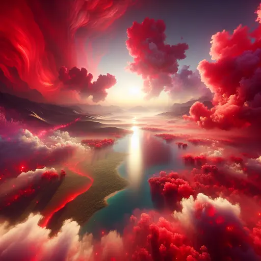 In the dream, a river of color red flowed through endless fields.