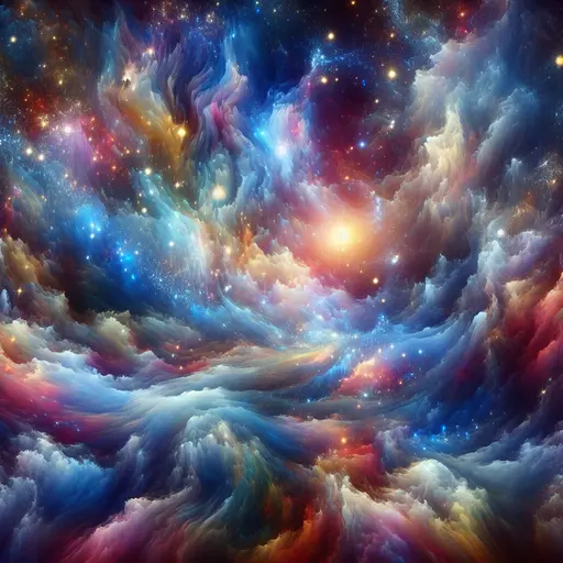 In a dream, vibrant colors swirled, dancing through the starry night sky.