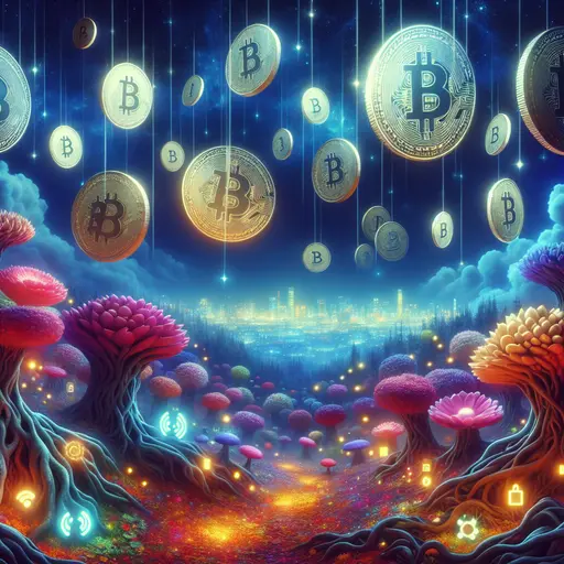 In my dream, crypto coins rained down, shimmering like stars from above.