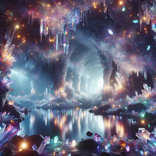 In the dream, a shimmering crystal cavern sparkled under an ethereal glow.