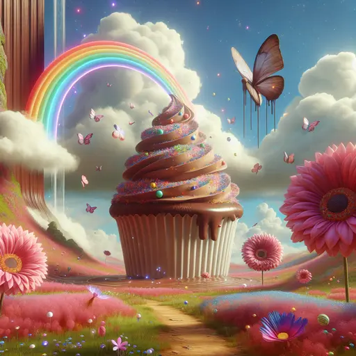 In my dream, a giant cupcake towered over a chocolate waterfall.