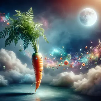 In my dream, a vibrant dancing carrot twirled under a moonlit sky.