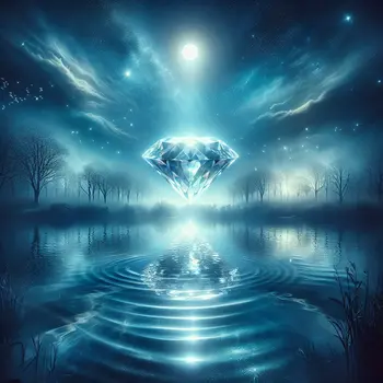 In my dream, a sparkling diamond floated above a tranquil, moonlit lake.