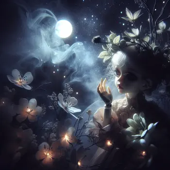 In a dream, the doll whispered secrets beneath the moonlit sky.