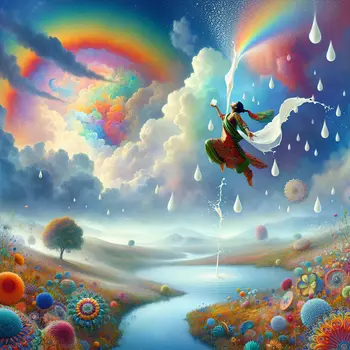 In the dream, I floated, blissfully drinking milk under a rainbow sky.