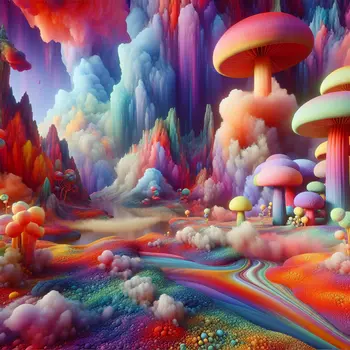 In my dream, colorful drugs transformed the landscape into a surreal wonderland.