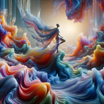 In a dream, I floated on soft waves of vibrant, shimmering fabric.