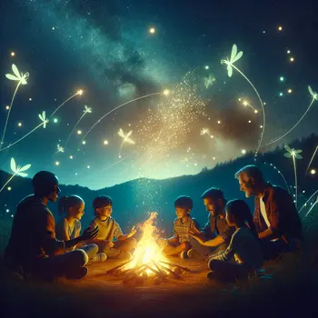 In the dream, family gathered around a campfire, sharing laughter and stories.