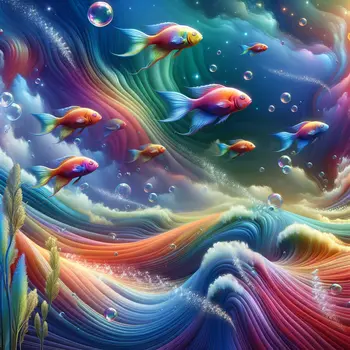 In my dream, colorful fish swam through air, shimmering around me ethereally.