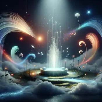 In my dream, the fountain glowed, whispering secrets of forgotten worlds.