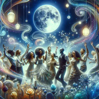 In the dream, friends danced under stars, laughter echoing in the moonlight.