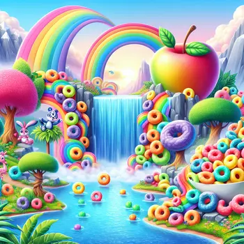 In my dream, a waterfall of fruity loops cascaded into a rainbow river.