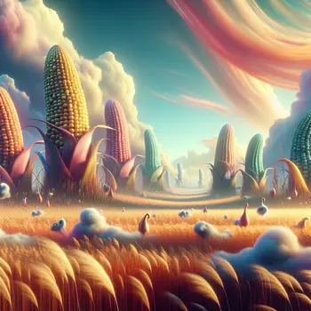 In my dream, giant kernels towered over fields, shimmering in vibrant colors.