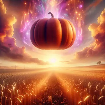 In my dream, a giant pumpkin floated serenely above a golden field.