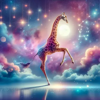 In my dream, a giraffe danced gracefully under a starry sky.