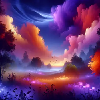 In the dream, glowing oranges floated through a radiant, twilight landscape.