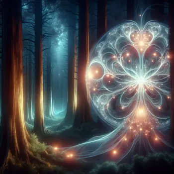 In my dream, a glowing orb-like creature floated, illuminating the dark forest.