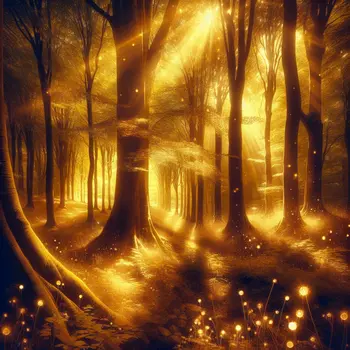 In the dream, a forest bathed in golden glow whispered secrets softly.