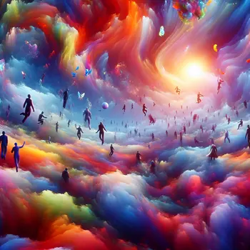 In my dream, gravity danced; I floated, suspended among vibrant, swirling colors.