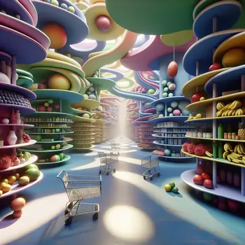 In my dream, aisles twisted endlessly in a kaleidoscopic grocery store maze.