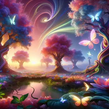 In the dream, towering trees blossom, symbolizing hope and endless possibilities for growing.