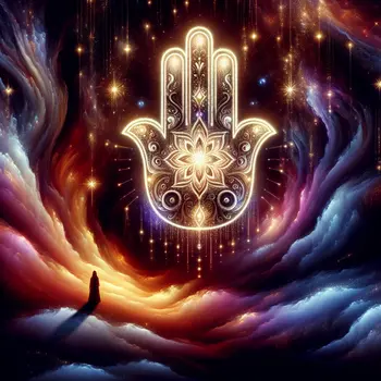 In my dream, a glowing hamsa hand shielded me from shadows.