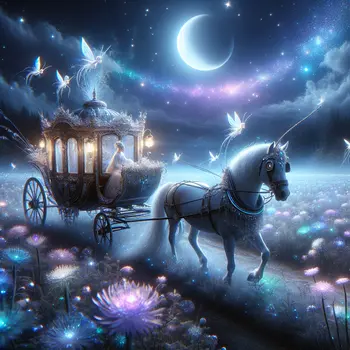 In my dream, a mystical horse drawn carriage glided through moonlit fields.