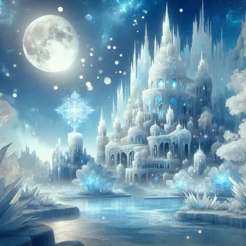 In my dream, frozen towers shimmered under a moonlit sky in ice city.