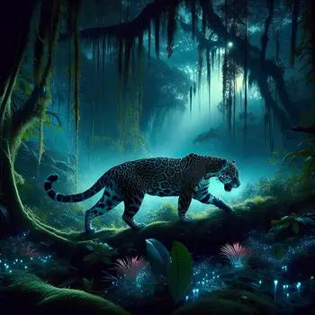 In my dream, the jaguar prowled silently under the moonlit jungle canopy.