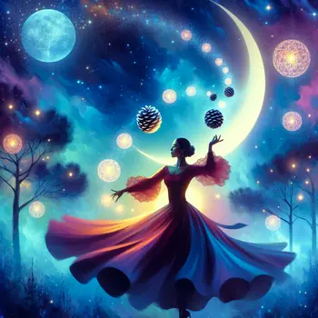 In my dream, I twirled effortlessly, juggling pinecones under a glowing moon.