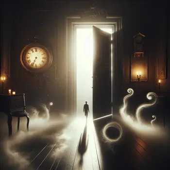 In the dream, a soft knock on the door echoed through darkness.