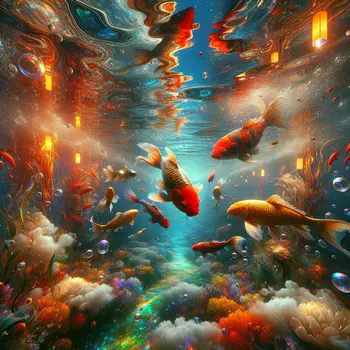 In a dream, koi swirl like living jewels in crystal-clear water.